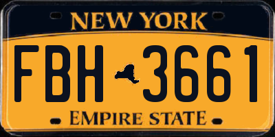 NY license plate FBH3661