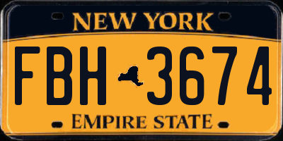 NY license plate FBH3674
