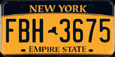 NY license plate FBH3675