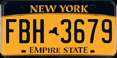 NY license plate FBH3679