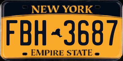 NY license plate FBH3687