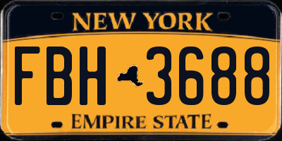 NY license plate FBH3688