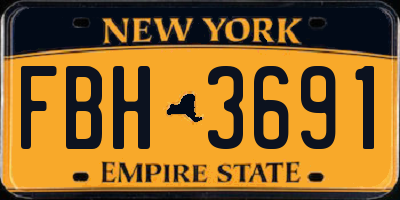 NY license plate FBH3691