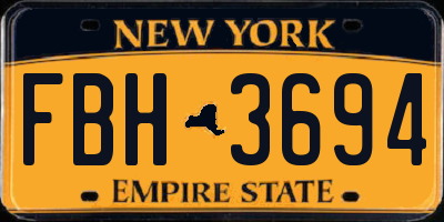 NY license plate FBH3694