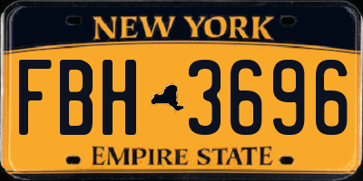 NY license plate FBH3696