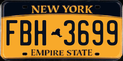 NY license plate FBH3699