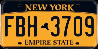 NY license plate FBH3709