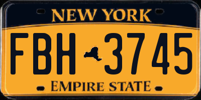 NY license plate FBH3745