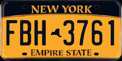 NY license plate FBH3761