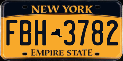 NY license plate FBH3782