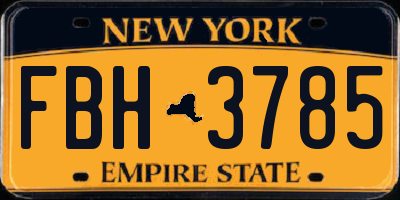 NY license plate FBH3785