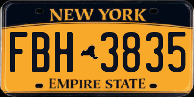 NY license plate FBH3835