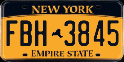 NY license plate FBH3845