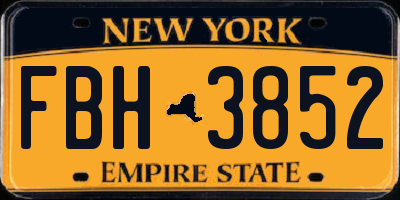 NY license plate FBH3852