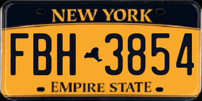 NY license plate FBH3854