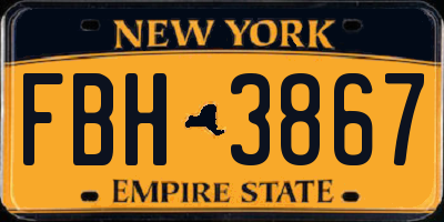 NY license plate FBH3867
