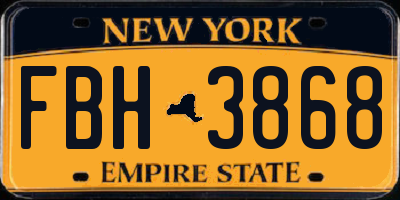 NY license plate FBH3868