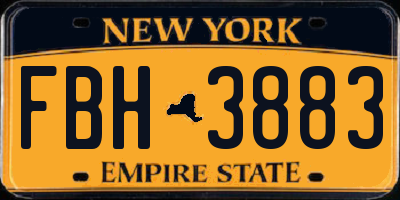 NY license plate FBH3883