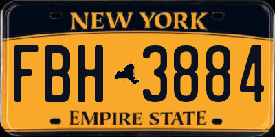 NY license plate FBH3884