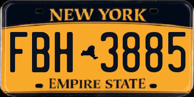 NY license plate FBH3885