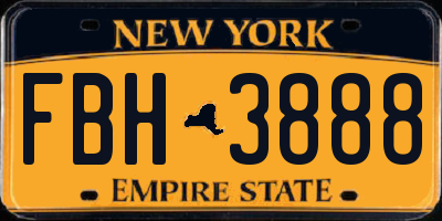 NY license plate FBH3888