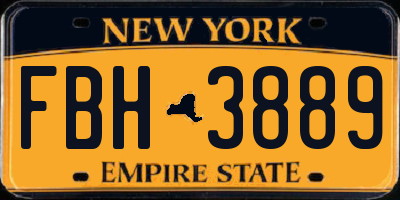 NY license plate FBH3889