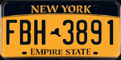NY license plate FBH3891