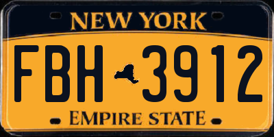 NY license plate FBH3912