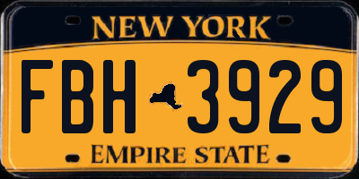 NY license plate FBH3929