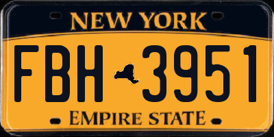 NY license plate FBH3951