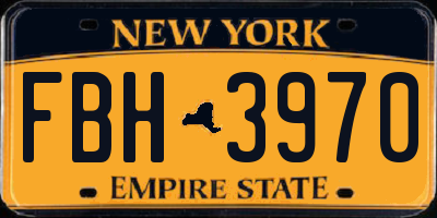 NY license plate FBH3970