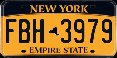 NY license plate FBH3979