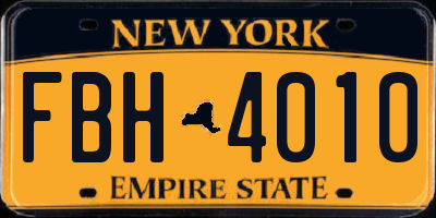 NY license plate FBH4010