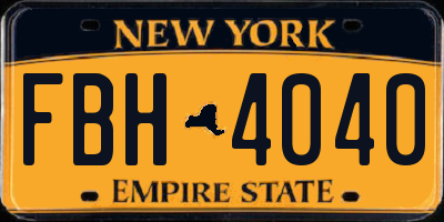 NY license plate FBH4040