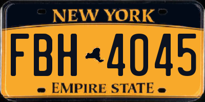 NY license plate FBH4045