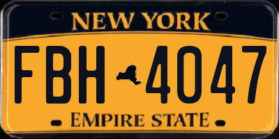 NY license plate FBH4047