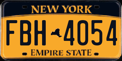 NY license plate FBH4054