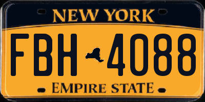 NY license plate FBH4088
