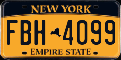 NY license plate FBH4099
