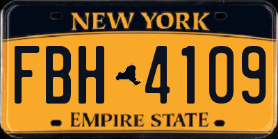 NY license plate FBH4109