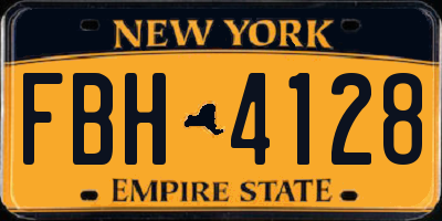 NY license plate FBH4128