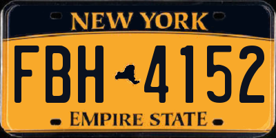 NY license plate FBH4152