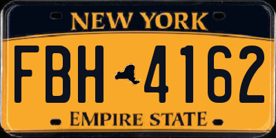 NY license plate FBH4162