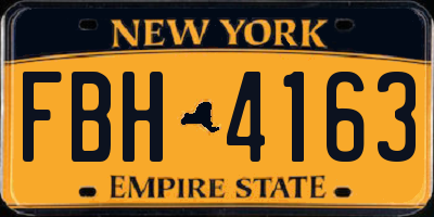 NY license plate FBH4163