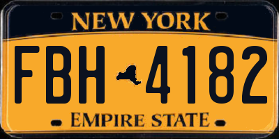 NY license plate FBH4182