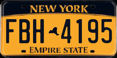 NY license plate FBH4195