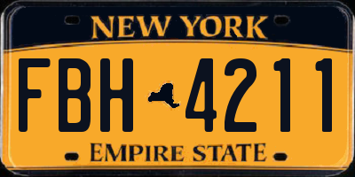 NY license plate FBH4211