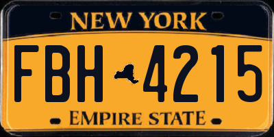 NY license plate FBH4215