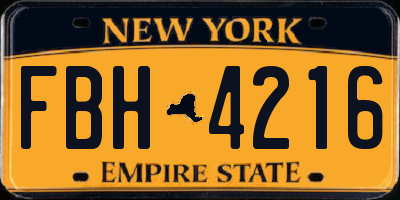 NY license plate FBH4216