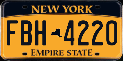 NY license plate FBH4220
